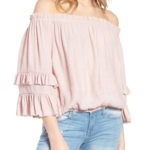 Off The Shoulders Tiered Sleeve Blouse
